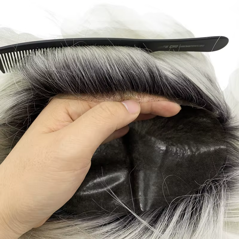 Cheveux humains toupet de couleur T de base de peau mince très frais