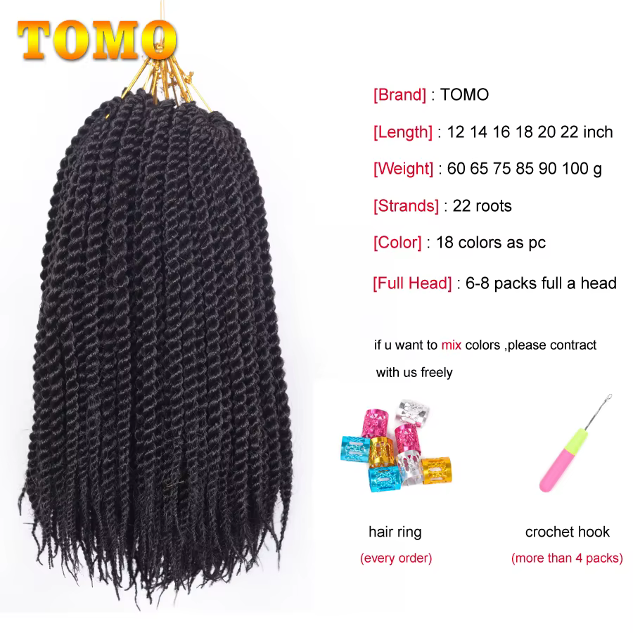 TOMO – Extensions capillaires synthétiques torsadées sénégalaises