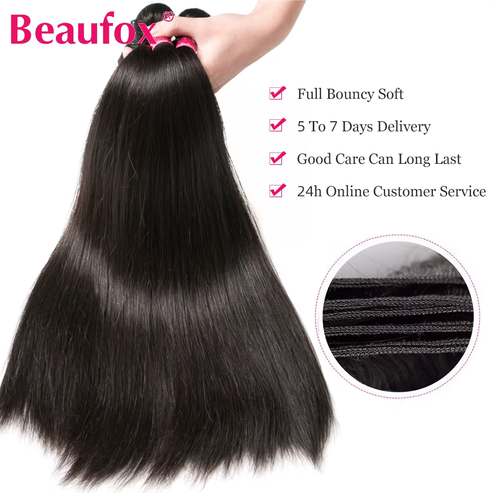 Beaufox cheveux péruviens paquets droit
