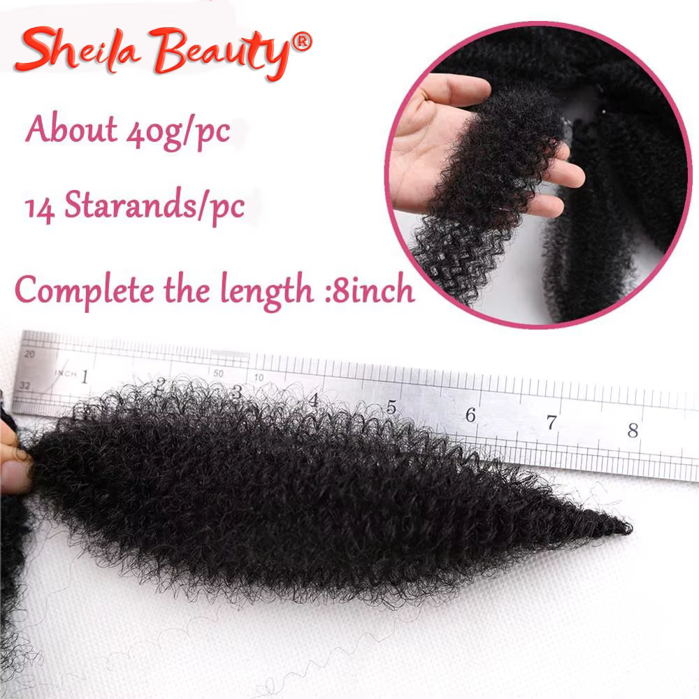 Marley tresses cheveux synthétiques 8 pouces doux Afro crépus torsion Crochet tresse Extensions