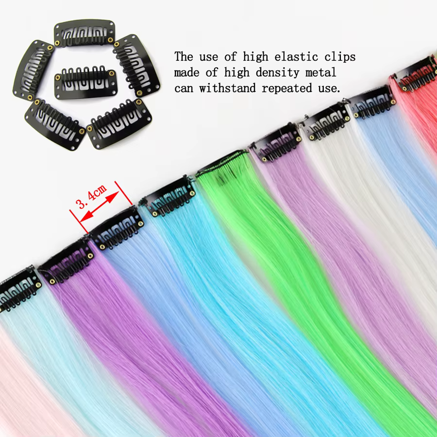 Extensions capillaires synthétiques qui brillent dans la nuit