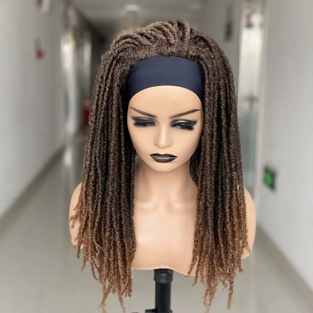 Perruque de Cosplay Dreadlock synthétique, bandeau tressé au Crochet, résistant à la chaleur, perruques de couleur noire pour femmes/hommes noirs au quotidien