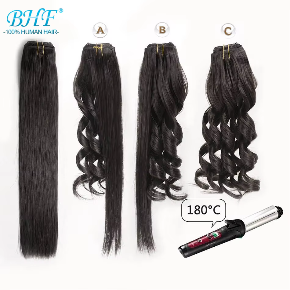 BHF 100% cheveux humains queue de cheval brésilienne Remy queue de cheval envelopper autour de la perruque de prêle 120g postiches queues droites naturelles