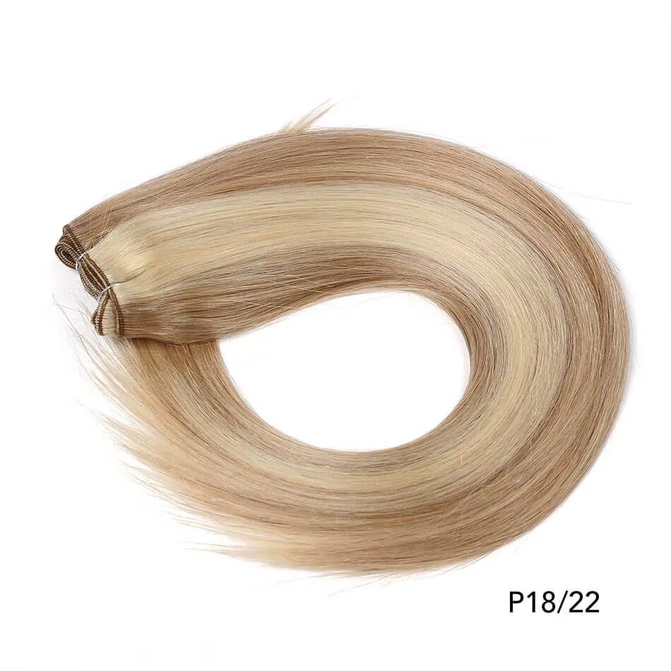Trame de cheveux humains droite paquets européens Remy Extension