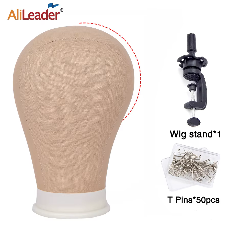 Alileader-Perruque de tête de mannequin de nuit en toile