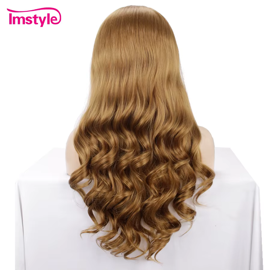 Imstyle – perruque Lace Front Wig synthétique ondulée Blonde dorée