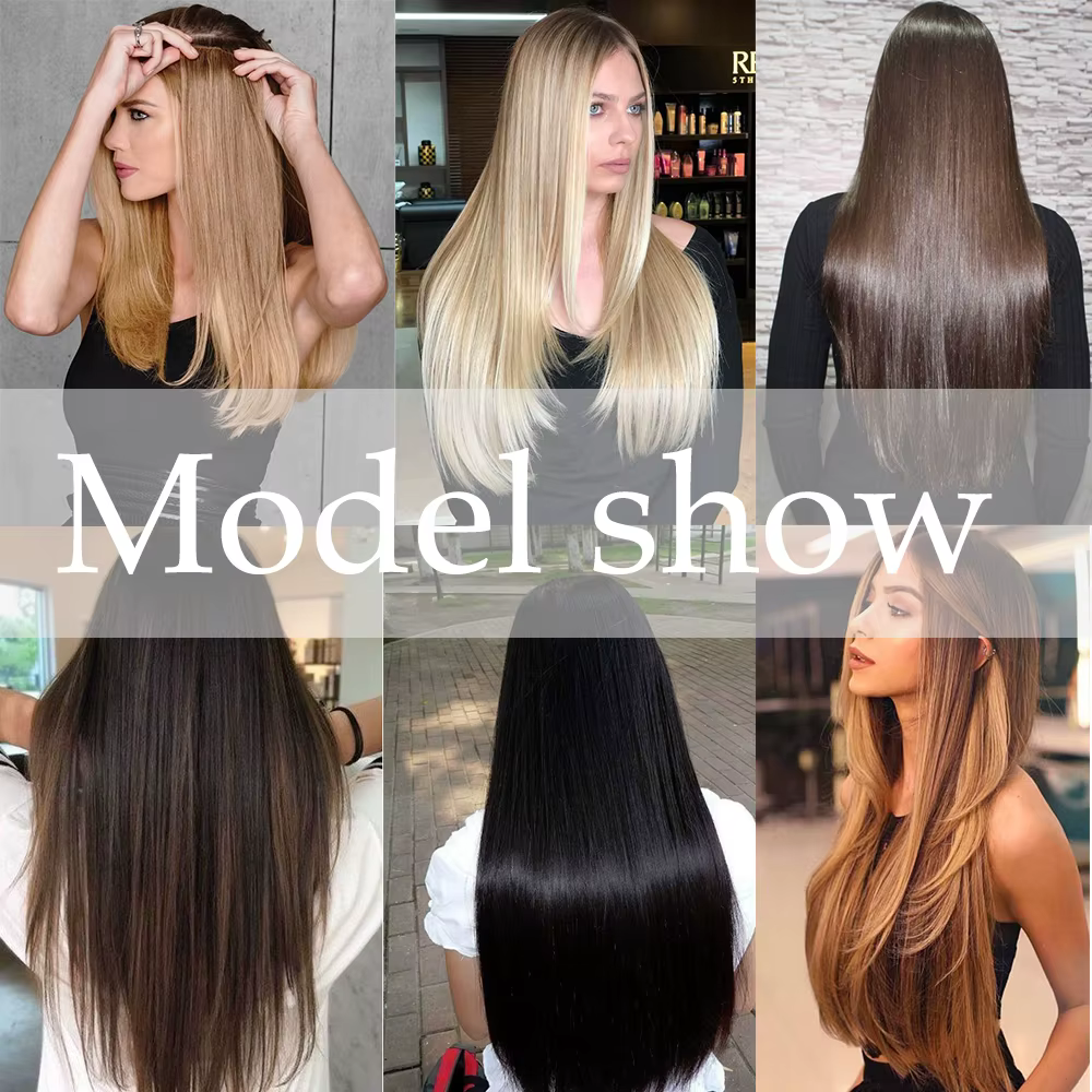 Extensions de Cheveux Synthétiques Longs et Lisses