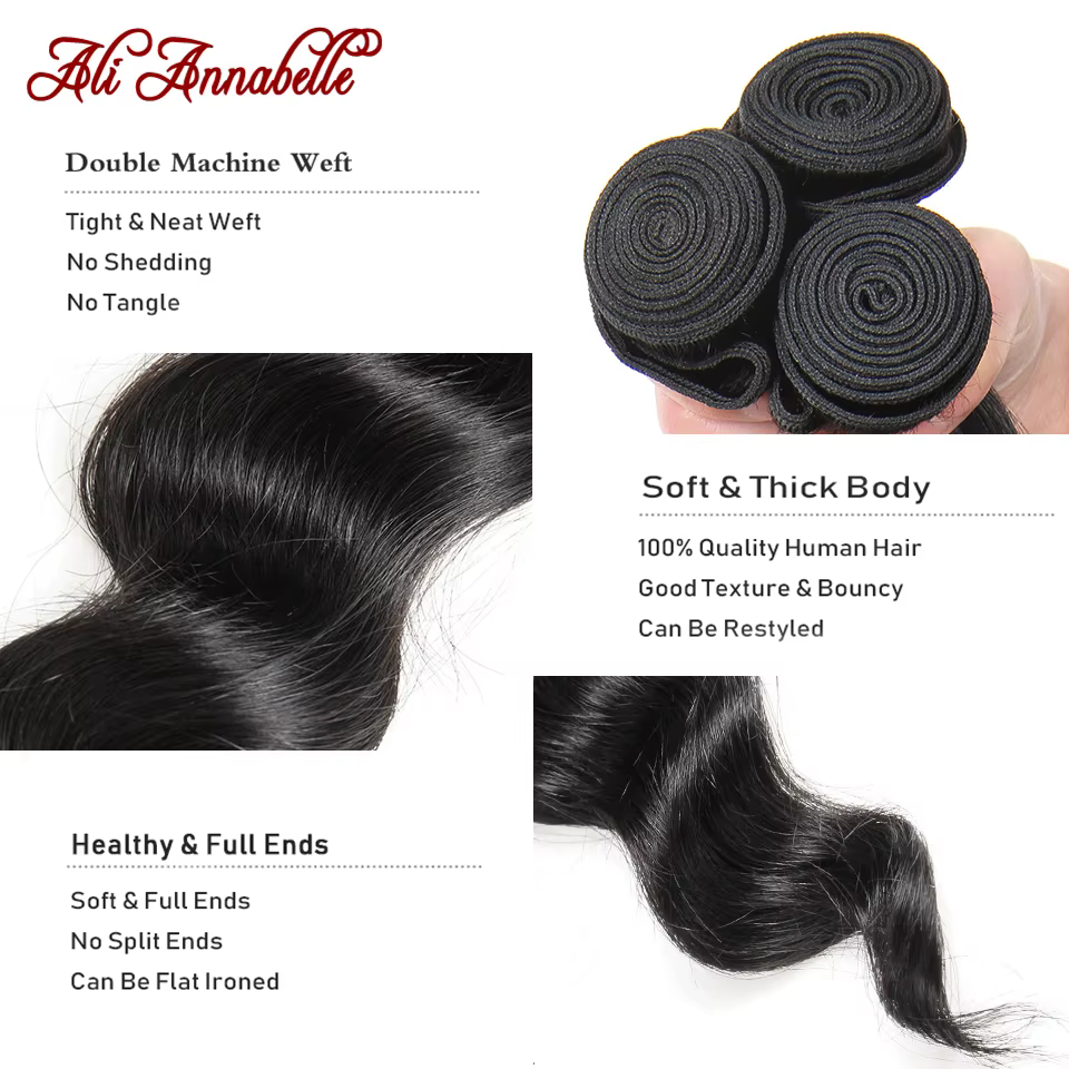 Tissage en lot Loose Wave brésilien 100% naturel – ALI ANNABELLE