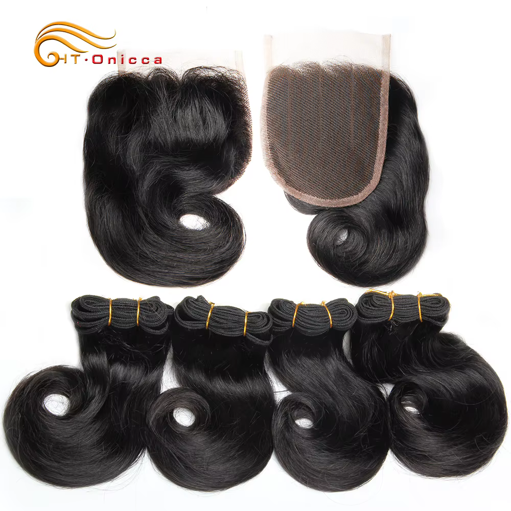 Mèches doubles de cheveux avec fermeture