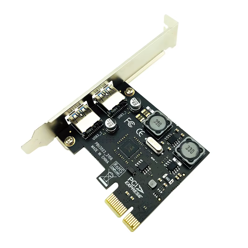 Adaptateur USB 3.0 PCI Express PCI e vers 2 ports USB 3 carte adaptateur d'extension USB3 PCIe PCI-e x1 convertisseur de contrôleur pour ordinateur de bureau
