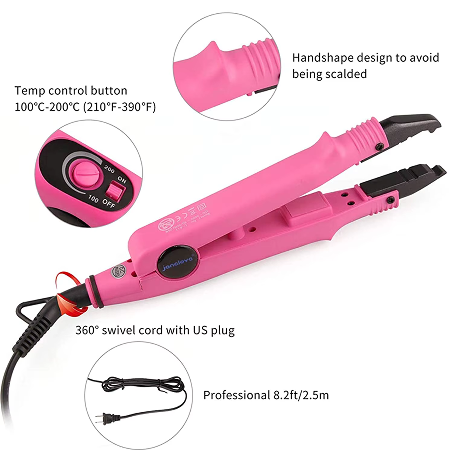 Ensemble d'outils d'extension de cheveux en fer à Fusion professionnel
