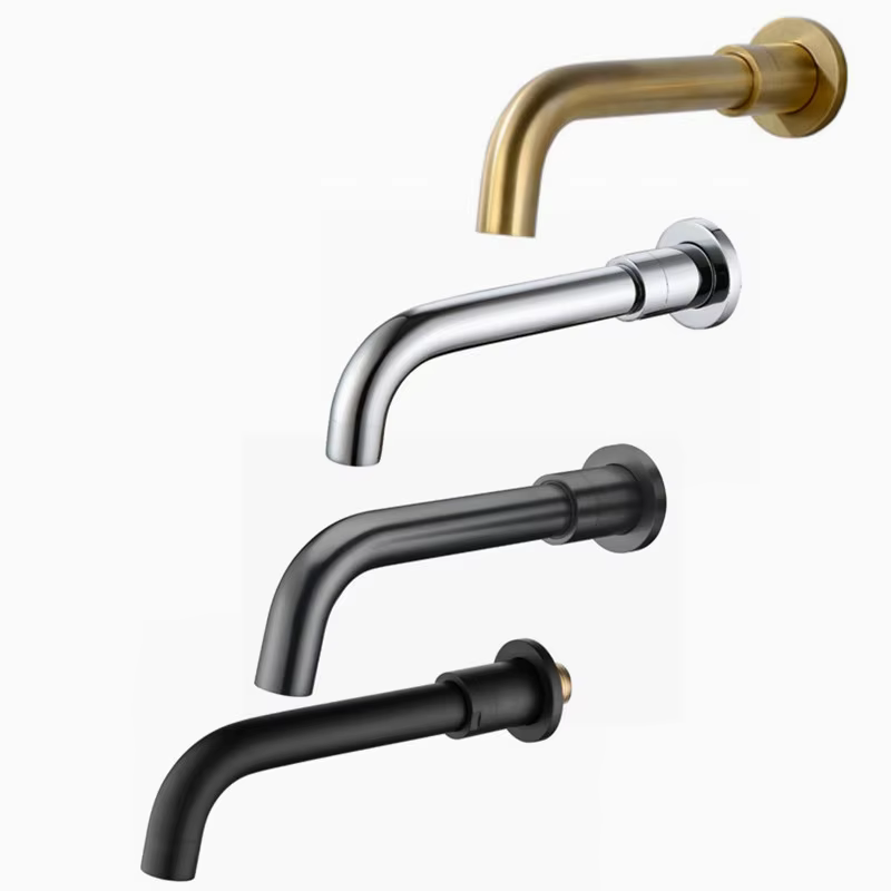 Mélangeur de douche de baignoire basse chromé, remplissage de robinet de bain, bec en or brossé, sortie murale, robinets noirs, becs de remplissage de remplacement