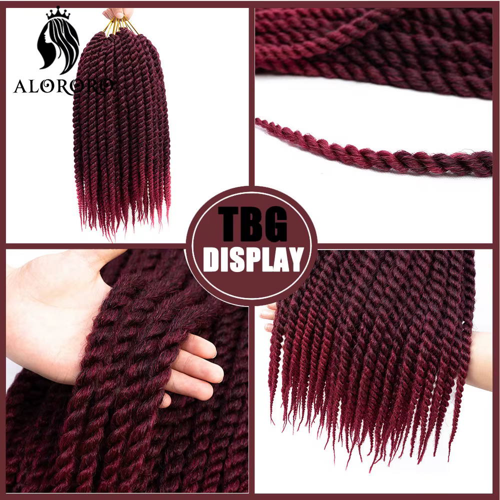 Alororo-Extensions Capillaires Synthétiques Torsadées Ombré Cloches
