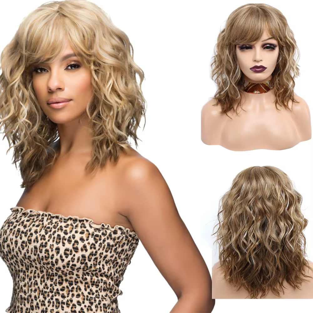 Amir-Perruque Bob Synthétique Courte avec Frange Latérale Naturelle pour Femme