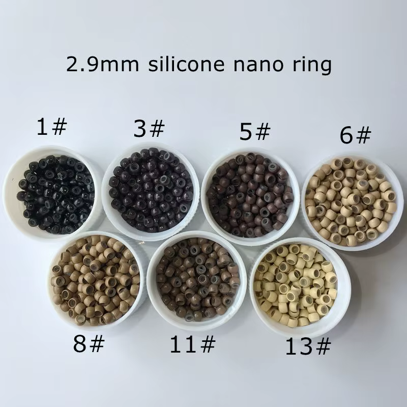 3000 pièces/lot, anneaux nano en silicone noir de 2