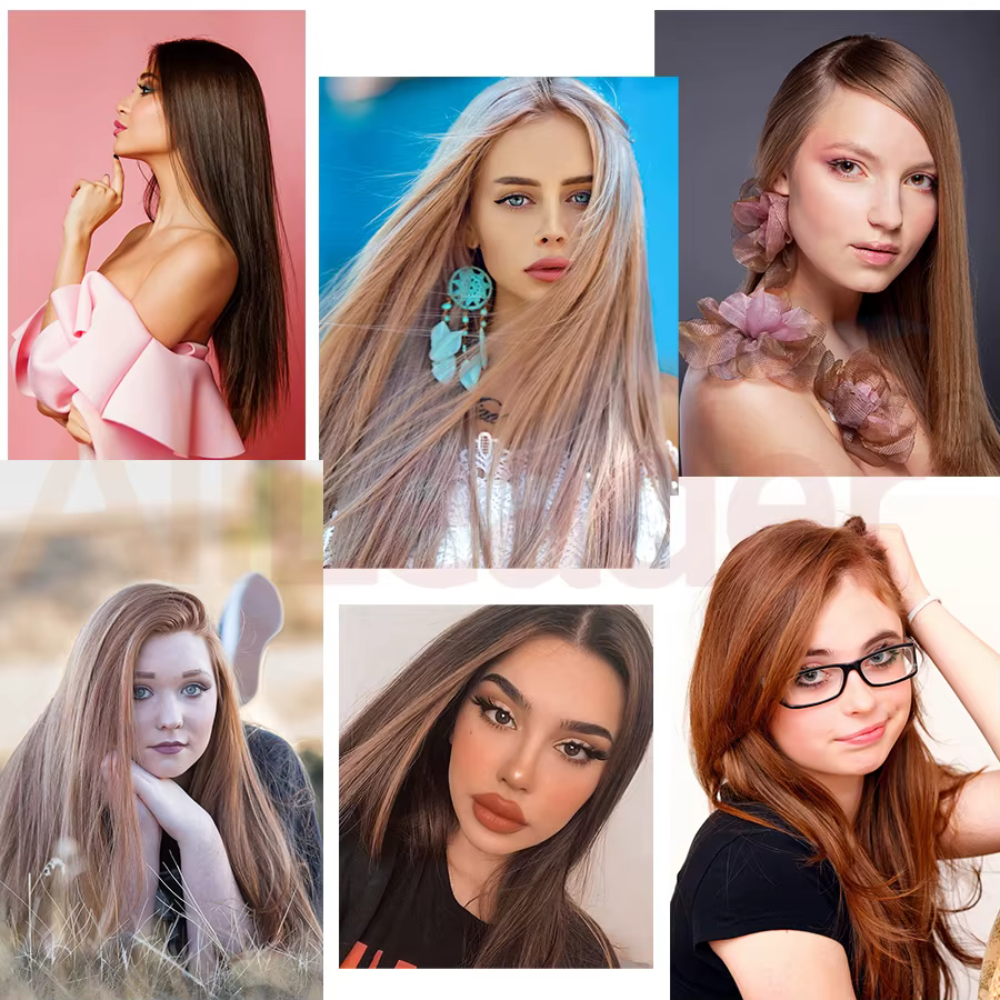 Alileader pince synthétique dans l'extension de cheveux brun