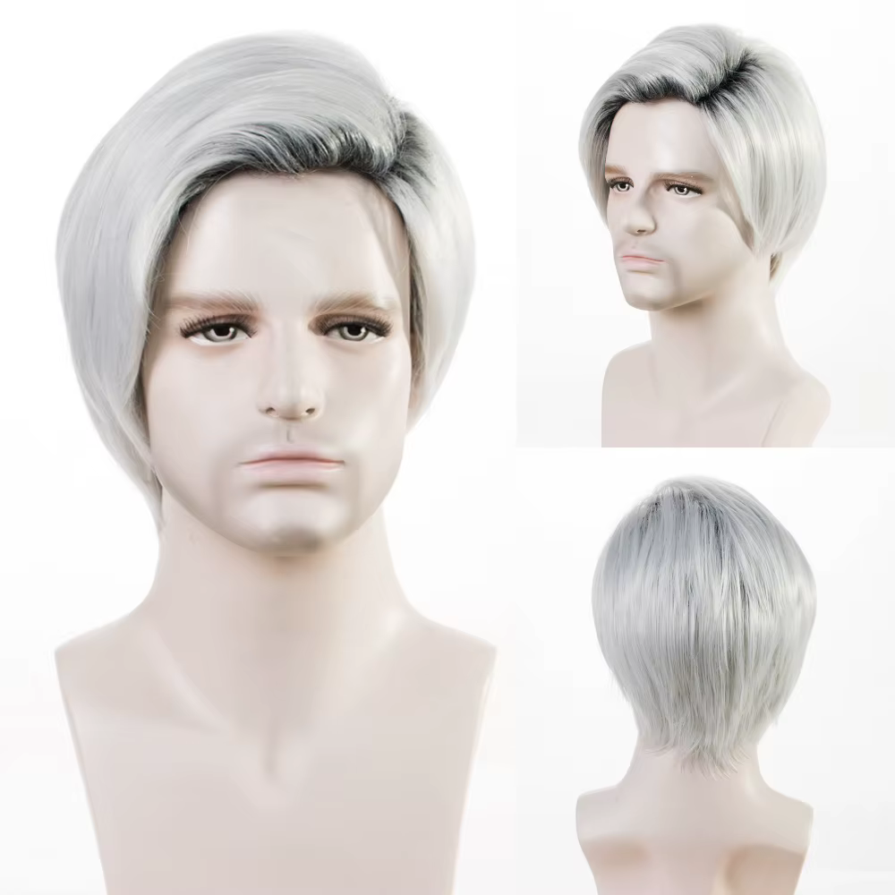 MSIWIGS – perruque synthétique courte et lisse pour hommes