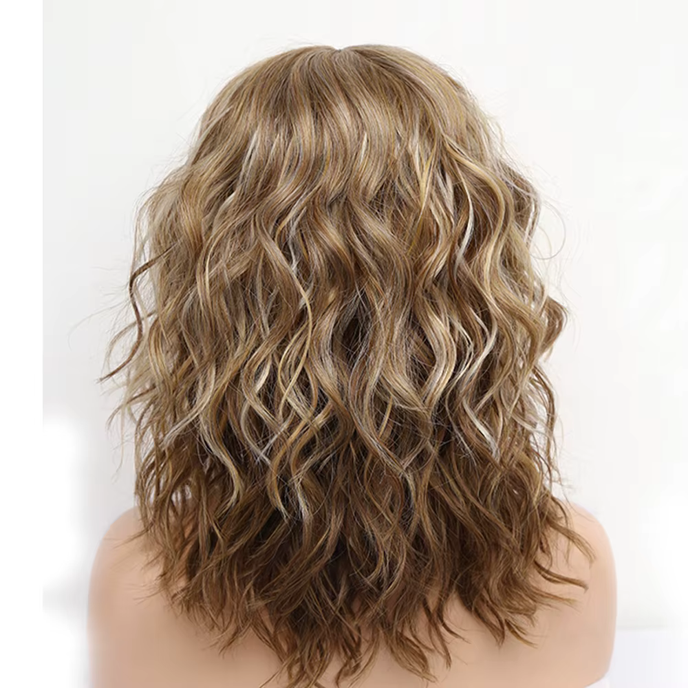 Amir-Perruque Bob Synthétique Courte avec Frange Latérale Naturelle pour Femme