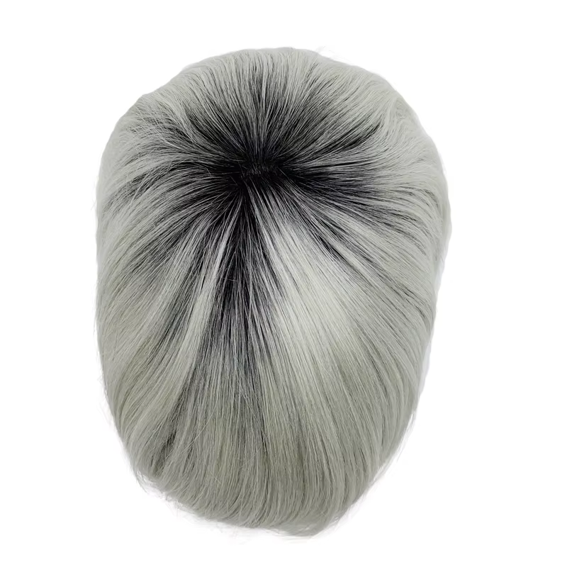 Cheveux humains toupet de couleur T de base de peau mince très frais