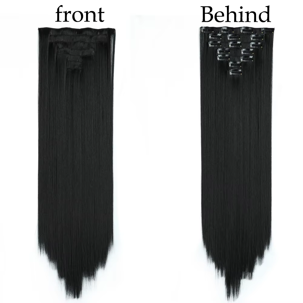 Extensions de Cheveux Synthétiques Longs et Lisses