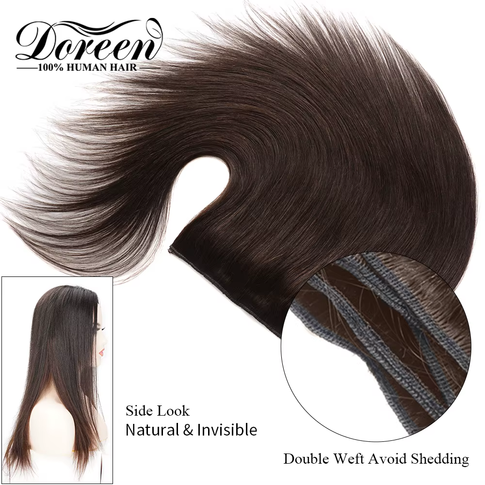 Doreen 100g 120g cheveux européens fabriqués à la Machine Remy pince en une seule pièce Extensions
