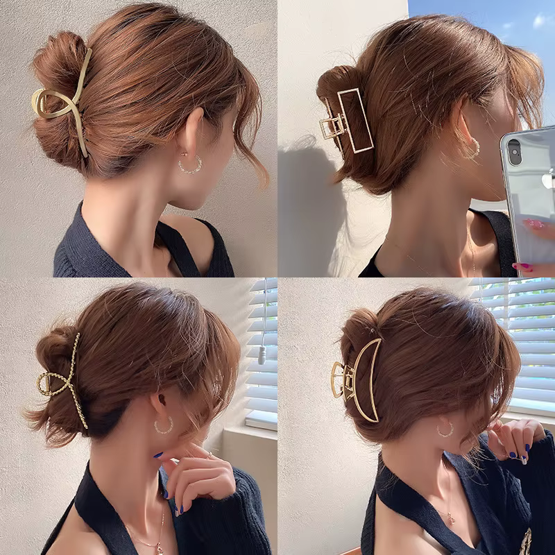 Pinces à cheveux crabe en métal pour femmes