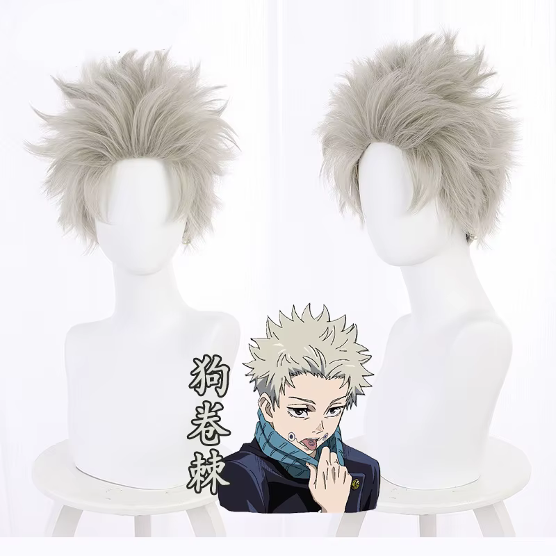 Nouveau Anime Inumaki Toge perruque courte Cosplay Costume cheveux synthétiques