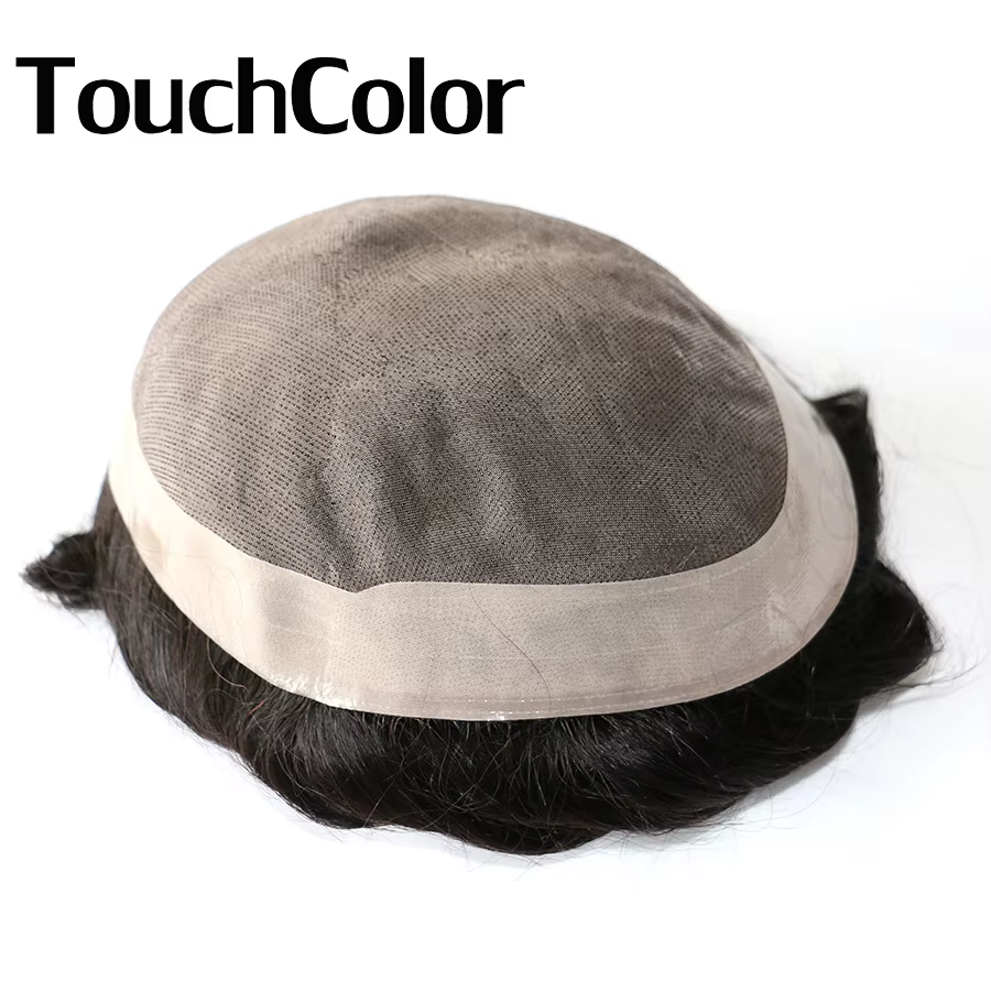 Prothèse capillaire masculine durable en cheveux humains naturels