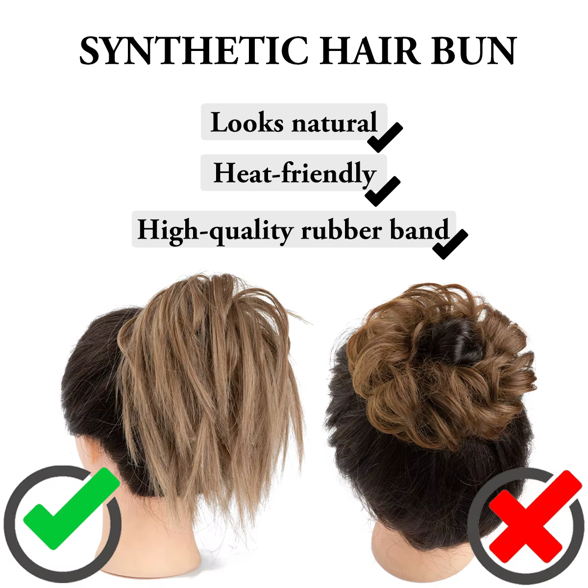 Faux cheveux synthétiques Chignon en désordre