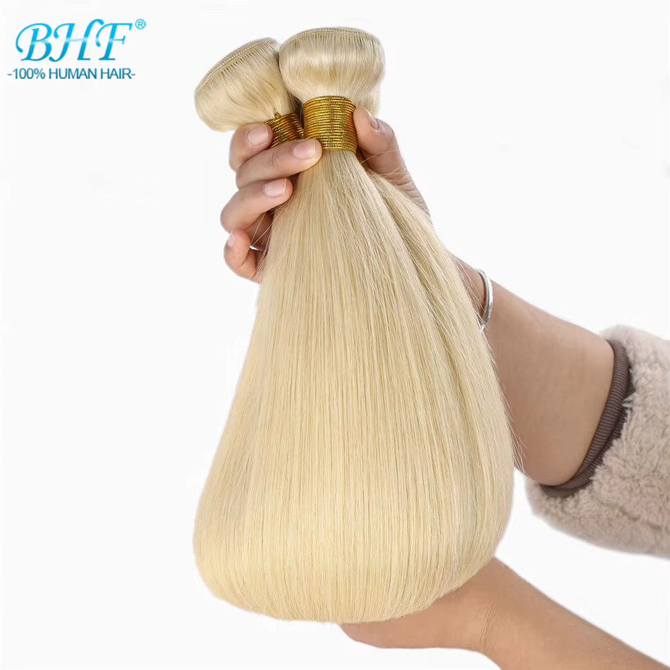 Tissage de Cheveux Humains Lisses Blonds