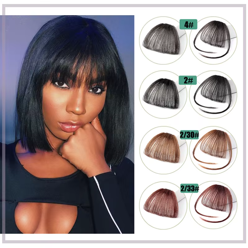 Extensions de cheveux frange à clipser pour femmes