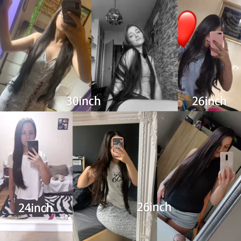 S-noilite Synthétique Clip dans les Extensions de Cheveux Noir Brun Naturel Droite 58-76 cm Long Haute Tempreture
