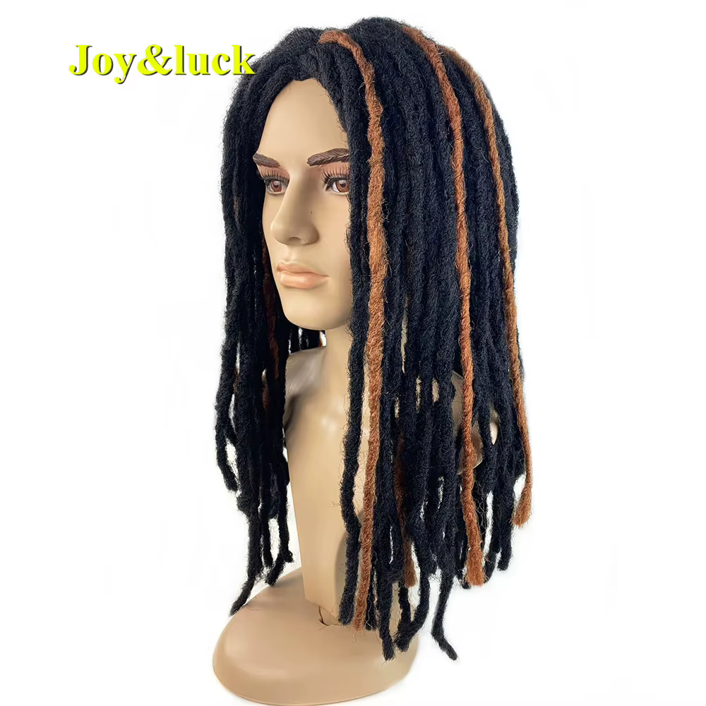 Perruque Dreadlocks synthétique longue noire pour hommes