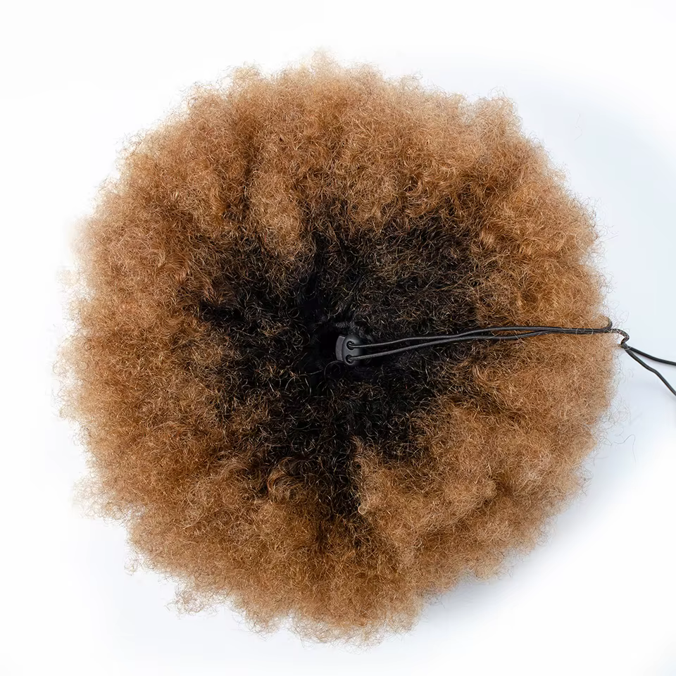 Afro crépus bouclés cordon queue de cheval pince à cheveux humains dans les Extensions