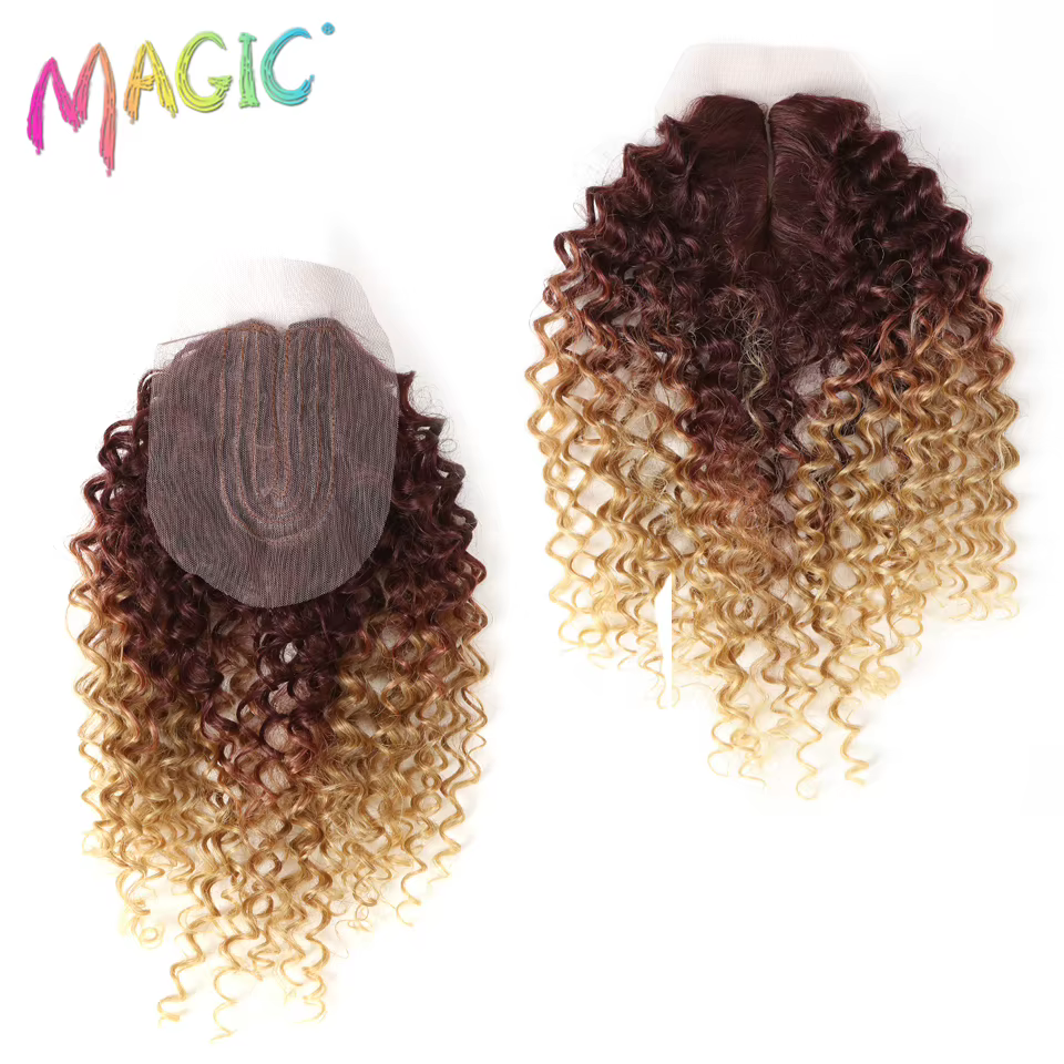 Extensions Capillaires Synthétiques Afro Crépues Bouclées Blondes 16-20 Pouces