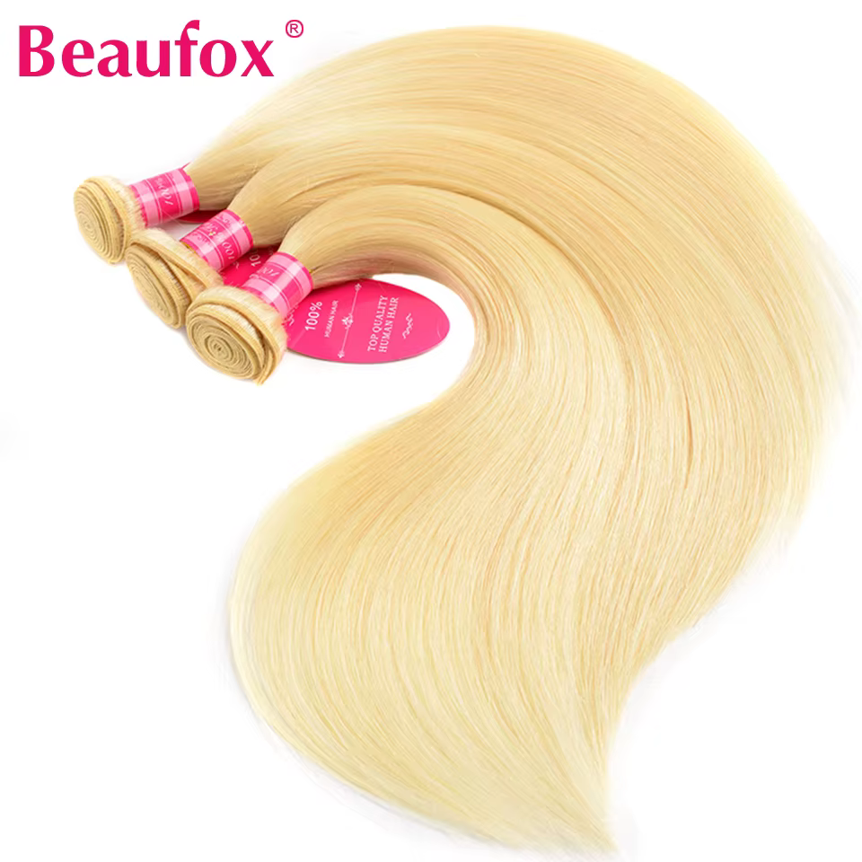 Beautorch-Tissage en lot brésilien 3/4 naturel Remy lisse blond 613