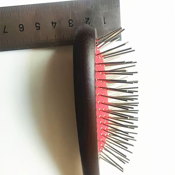 Peigne en acier avec manche en bois/peigne d'extension de cheveux