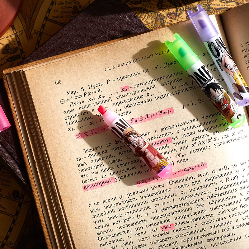 Stylo surligneur à Fluorescence 6 couleurs, marque d'art de la série dessin animé, papeterie scolaire et de bureau, petit Mini dessin peinture kawaii