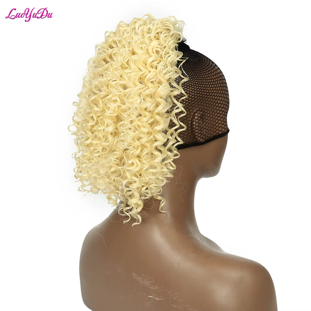 Afro Kinky Curly Ponytail Hair Extensions Trawstring