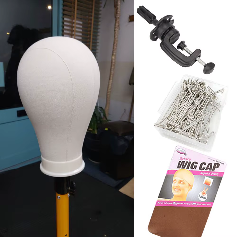 Support de tête de perruque en toile