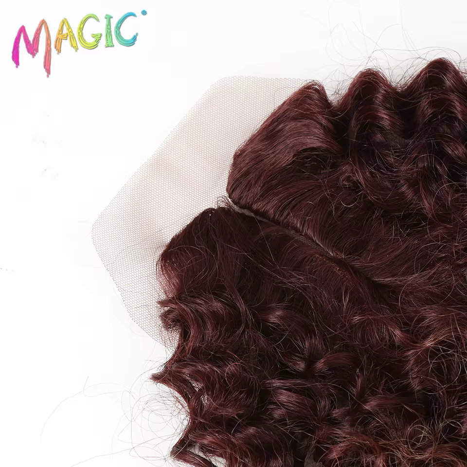Extensions Capillaires Synthétiques Afro Crépues Bouclées Blondes 16-20 Pouces