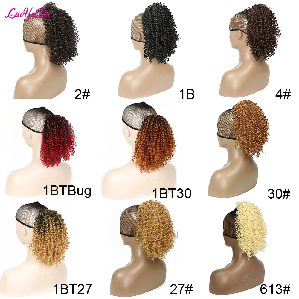 Afro Kinky Curly Ponytail Hair Extensions Trawstring