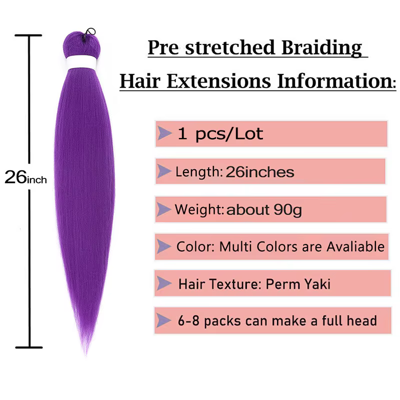 Extensions de cheveux synthétiques pour tresses