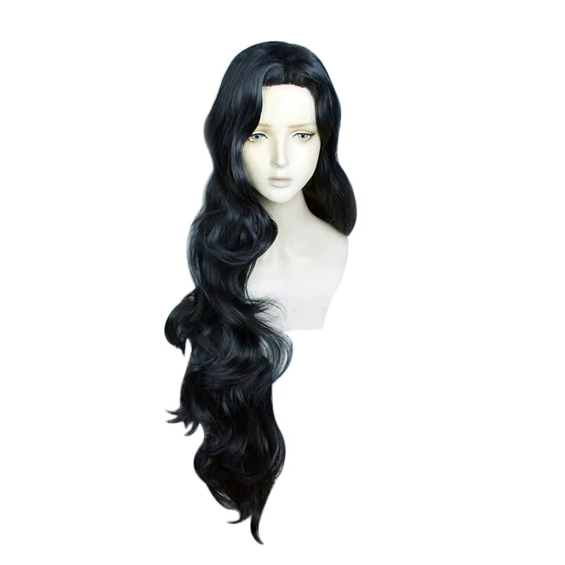 Yamagishi Yukako 120 cm longue perruque Cosplay noir bleu résistant à la chaleur