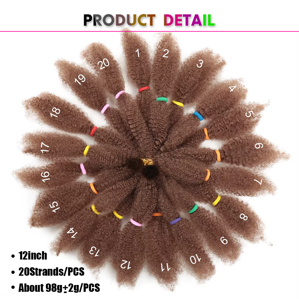 Tresses synthétiques Afro courtes crépues au Crochet