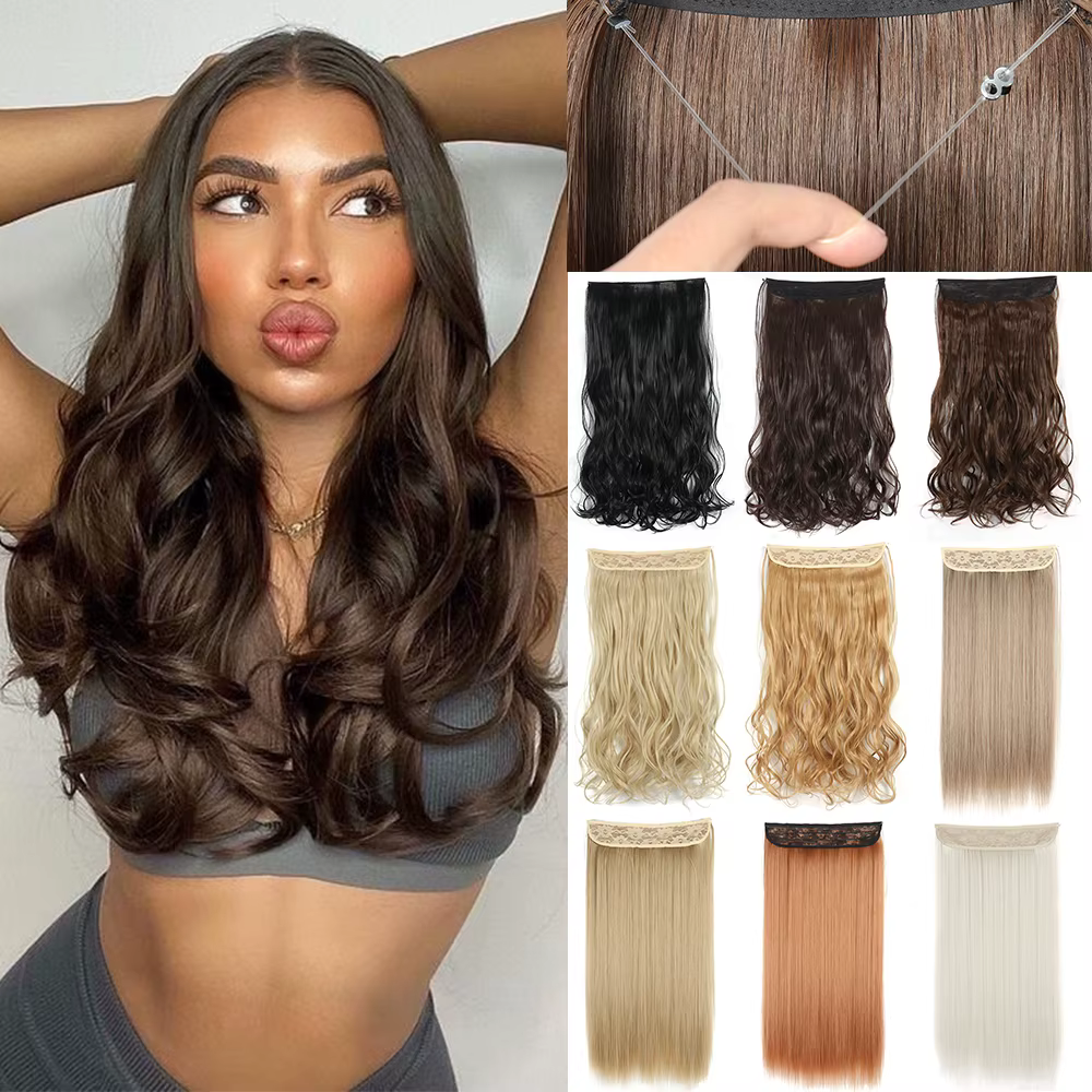 Extensions capillaires synthétiques sans Clips