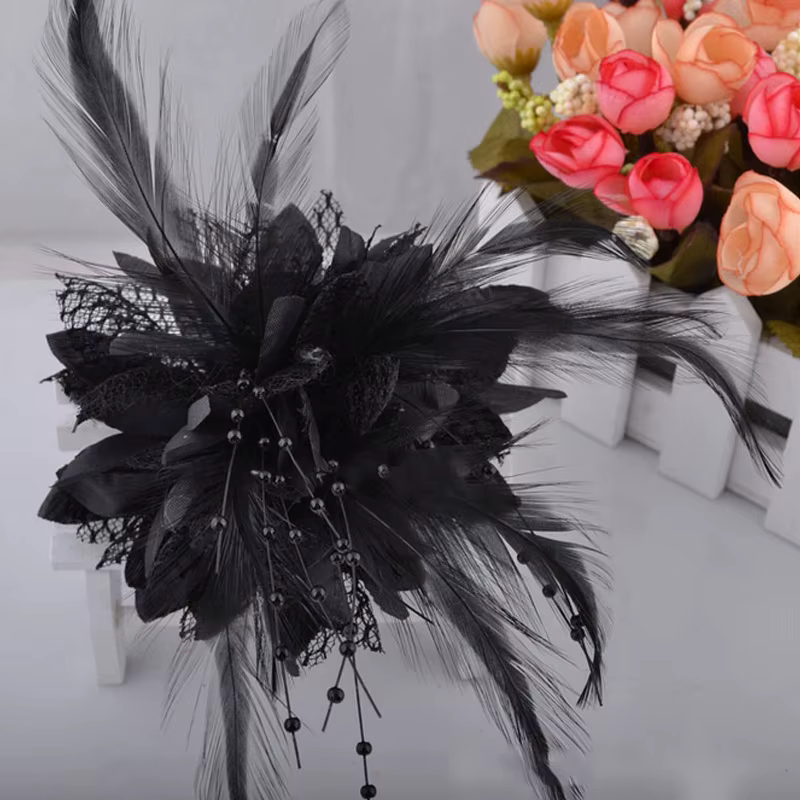 Plume fleur pince à cheveux perle Corsage mariée mariage