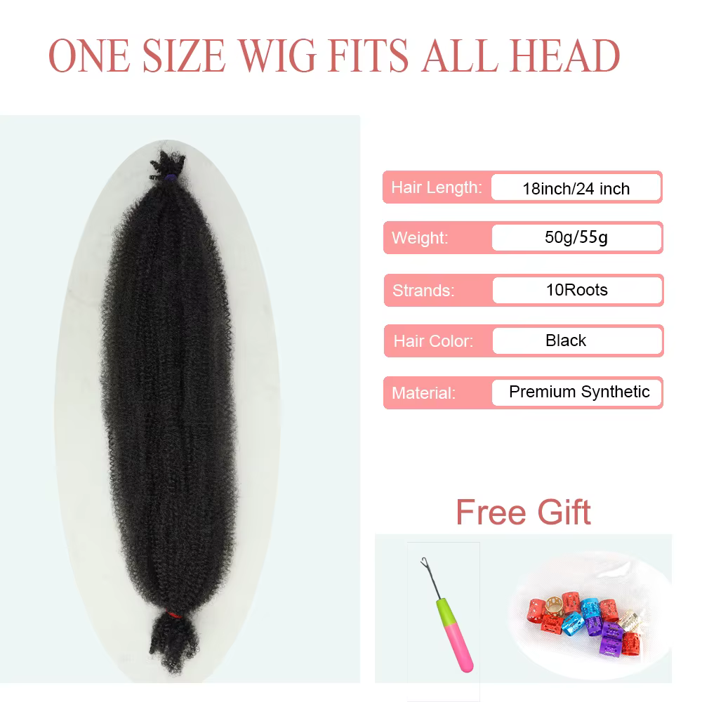 Extensions de cheveux afro crépus Marley pour tresses au crochet