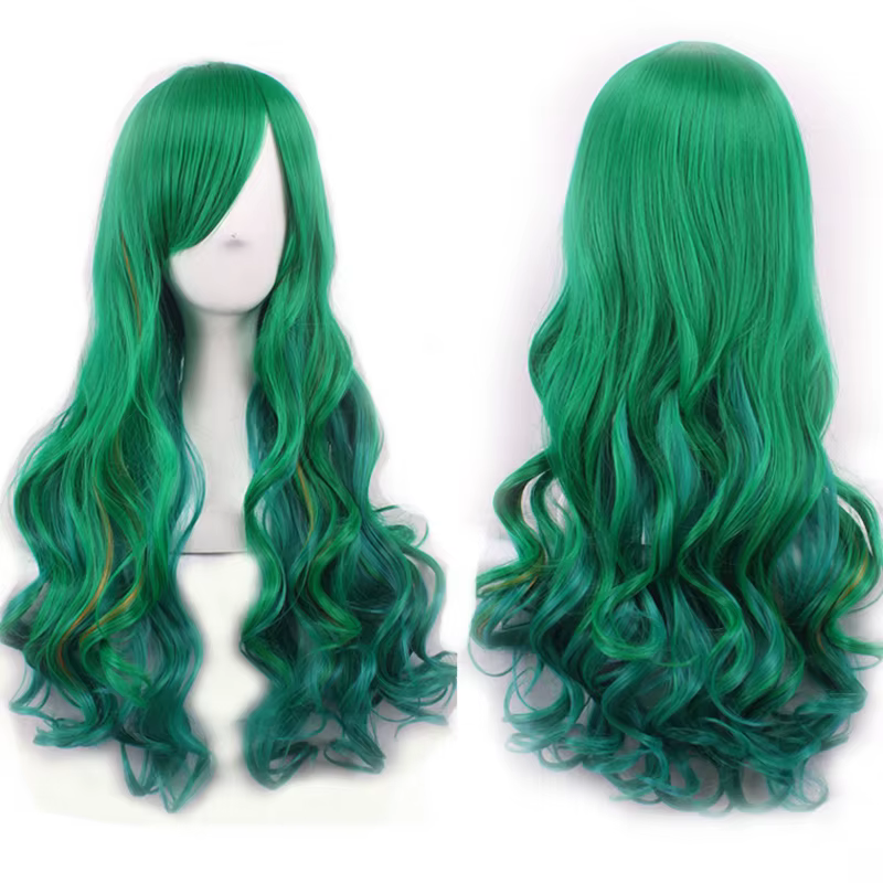 Perruque de Cosplay verte