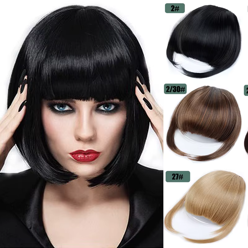 Extensions de cheveux frange à clipser pour femmes
